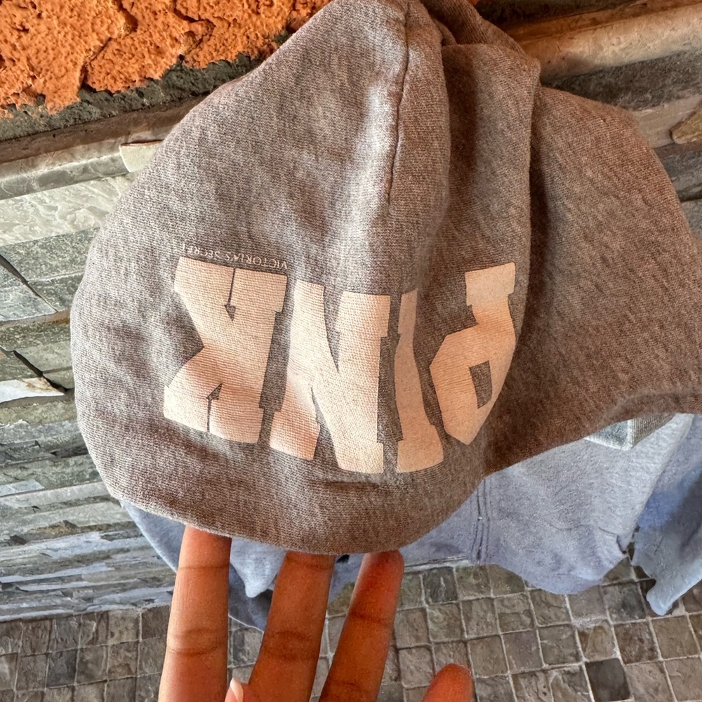 Dodgers pink  Gray Zip-Up Hoodie with Blue LA Logo - Picture 5 of 6